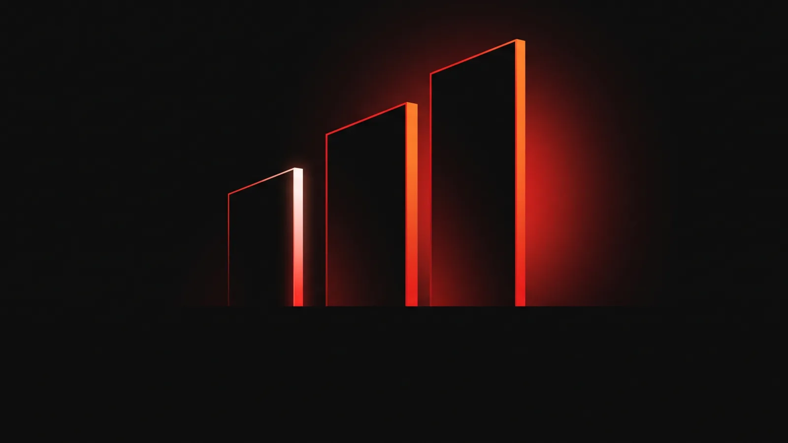 Three ascending glowing panels representing a ladder of engagement, from a quick build to a full transformation
