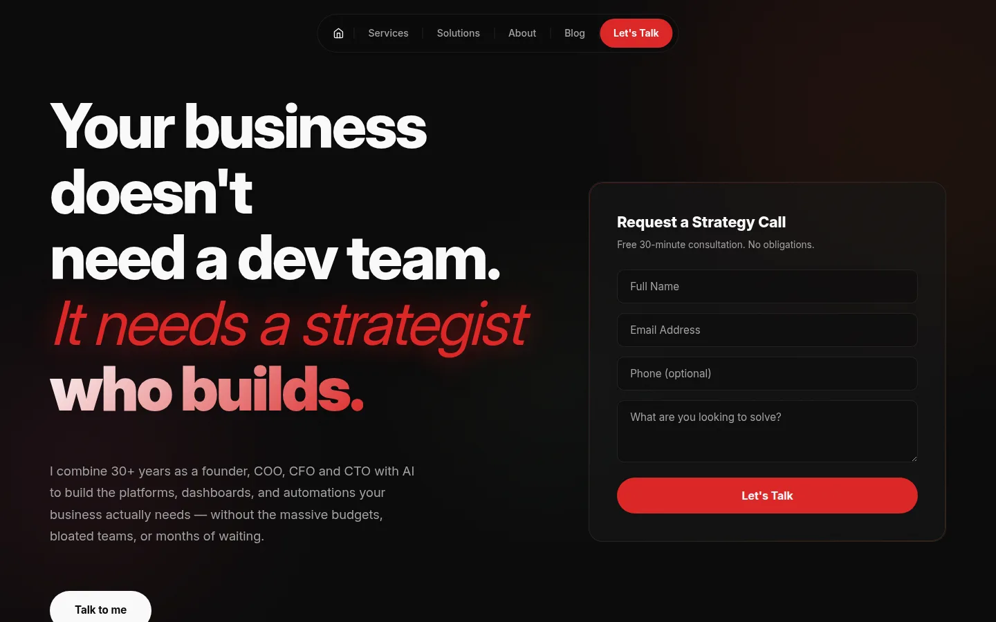 Conversion-Optimized Homepage